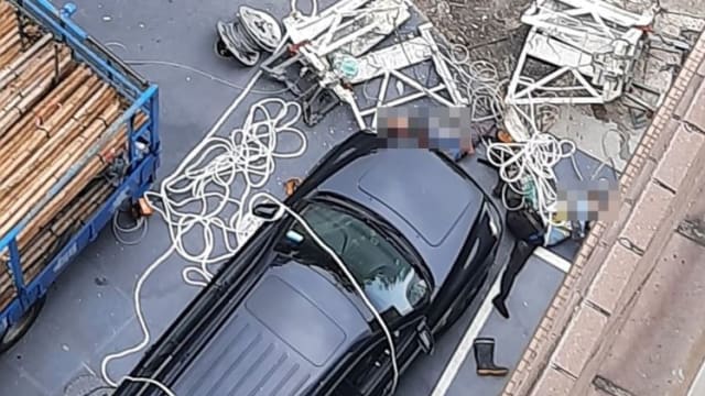 大厦吊篮钢缆突断裂 港两工人逾20楼坠落亡