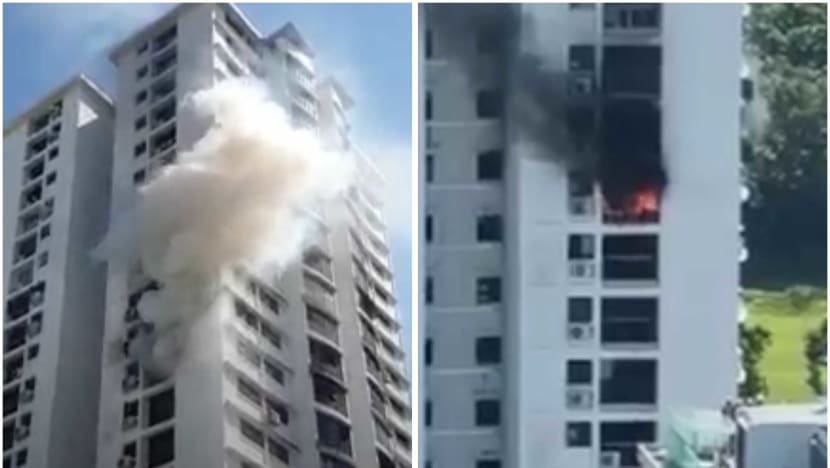 2 people taken to hospital, 80 evacuated from Ghim Moh HDB block after fire engulfs flat