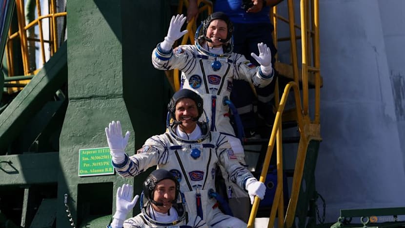Russia launches American and two cosmonauts to space station with rare NASA chief visit