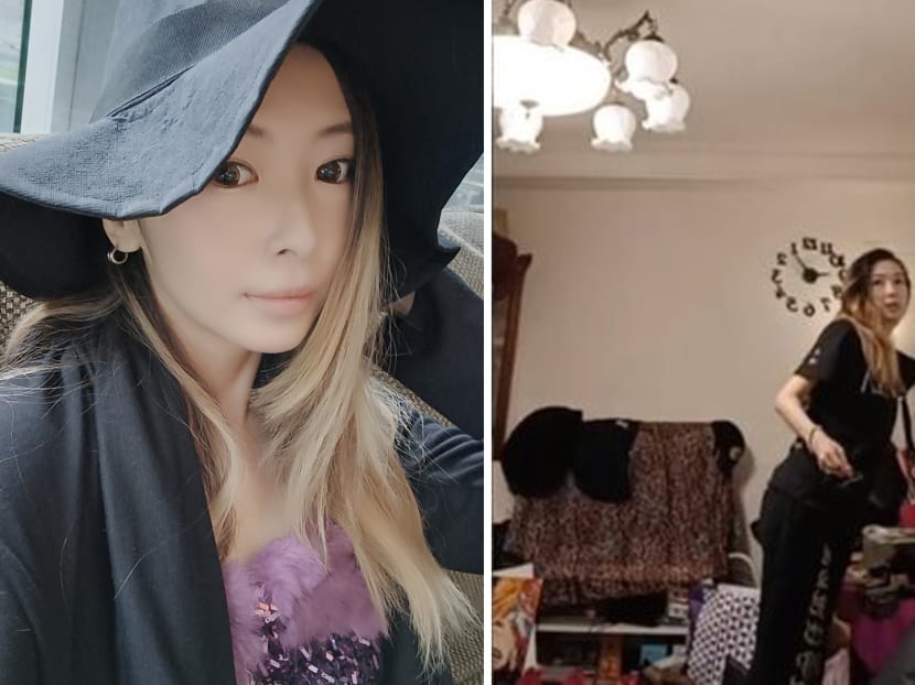 She would let her trash accumulate in her kitchen because the garbage truck would come by whenever she wasn't home.