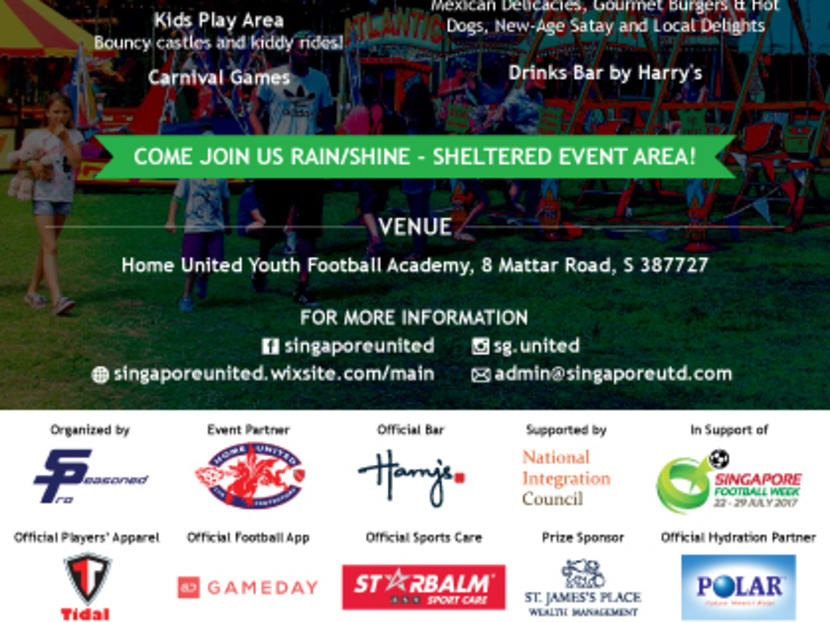 The first-ever Singapore United Football Fiesta will be held this weekend. Photo: SUFF