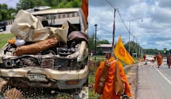 9 biksu di Thailand tewas ditabrak pikap yang dikendarai bocah 11 tahun