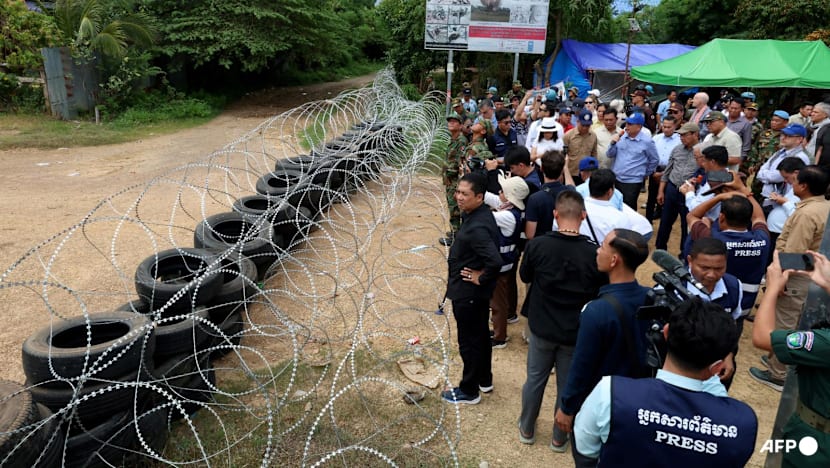 Thai police fire tear gas at Cambodian protesters at a disputed border village