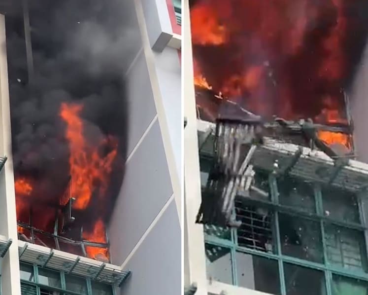 About 50 people evacuated after fire at HDB flat in Woodlands