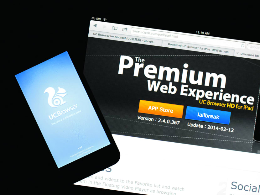 UCWeb had more than 500 million mobile browser users and about 50 million customers at 
its app store 
last month. 
Photo: Bloomberg