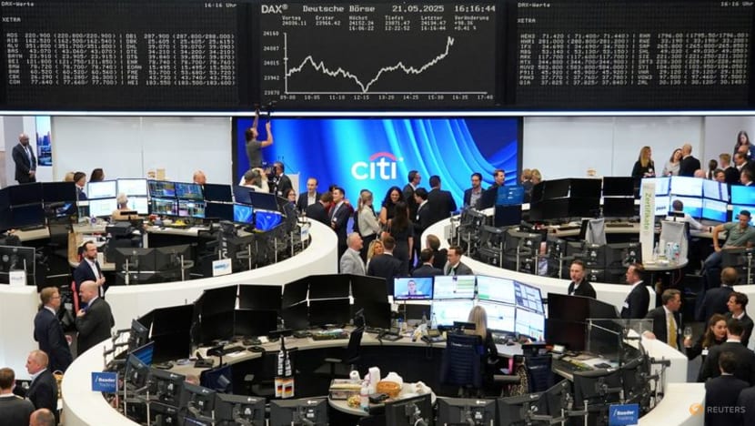 Stocks, dollar drop, yields gain; soft demand in 20-yr Treasury auction