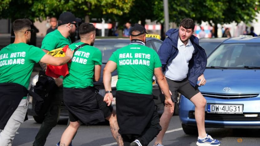 Chelsea and Betis fans clash before Conference League final