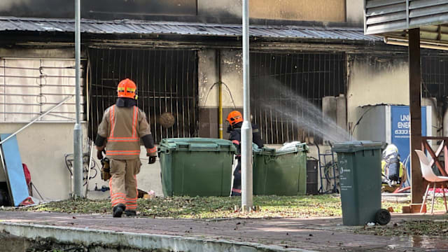 直落布兰雅咖啡店火患 民防部队到场处置