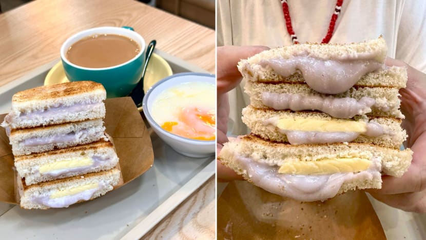 S’pore Cafe Serves Viral Thick ‘Orh Nee Toast’ With Yam Paste, Pork Floss & Butter Slab