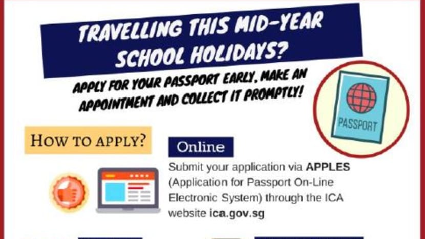 Apply for passports early to avoid long waiting times, ICA advises ahead of June holidays
