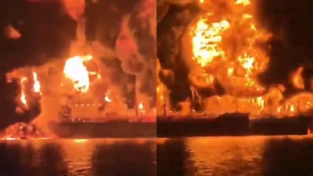 伊拉克外海两艘油轮起火 疑遭伊朗无人水面舰艇袭击