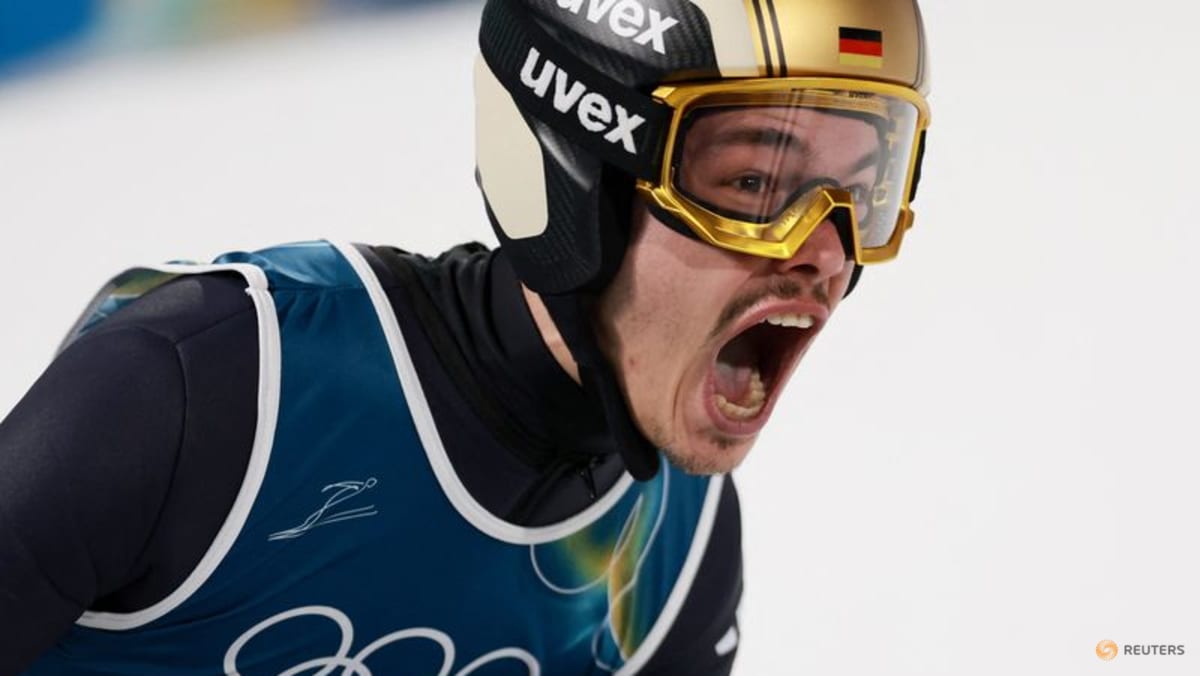 Ski Jumping-Germany's Raimund soars to gold, Slovenia's Prevc falls short