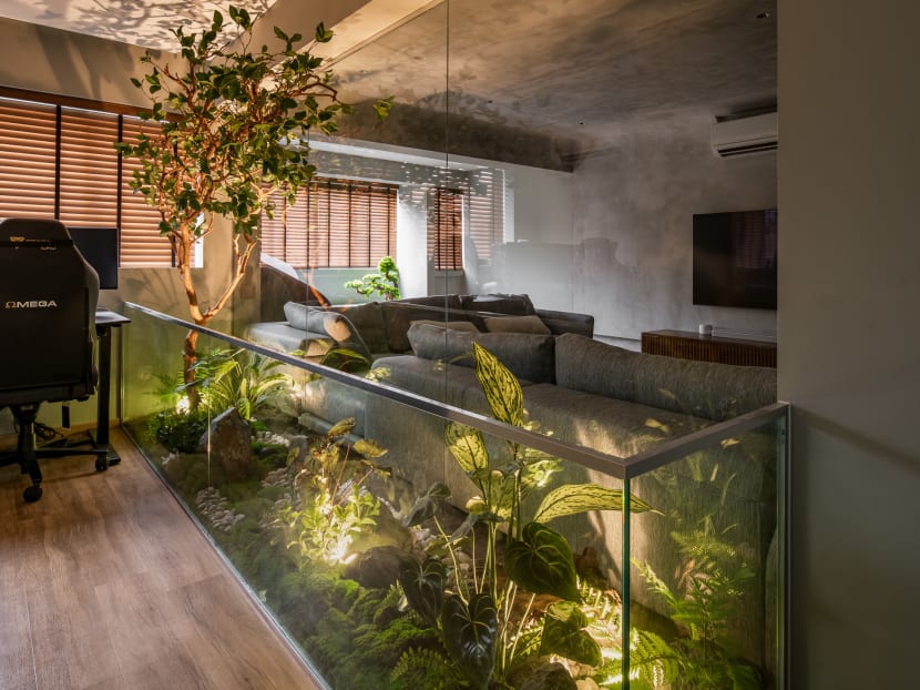 This HDB Executive Apartment Has An Indoor Garden With A Tree In The Middle Of The Flat After A $150K Renovation