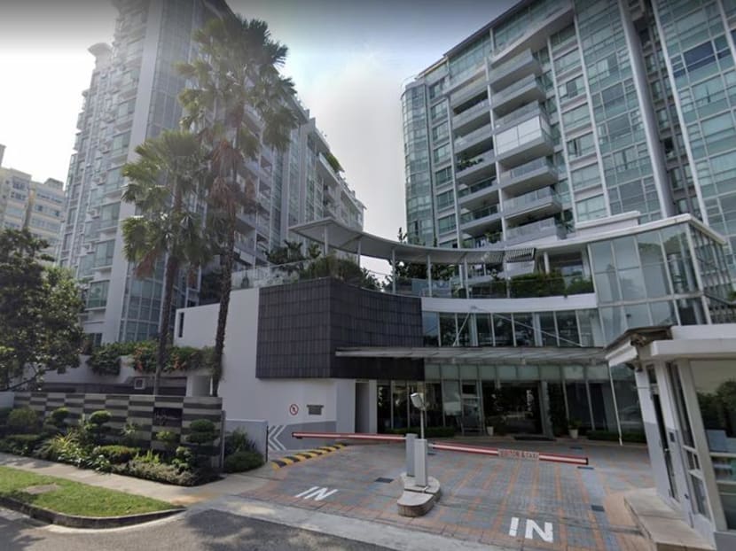 Ong Qing Feng entered One Jervois condominium (pictured) by tailgating a resident and running through a side gate after her before it closed. Ong Qing Feng entered One Jervois condominium (pictured) by tailgating a resident and running through a side gate after her before it closed.