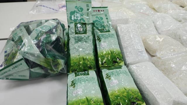 茶袋藏毒市值逾千万新元 台湾警方破获150公斤克他命