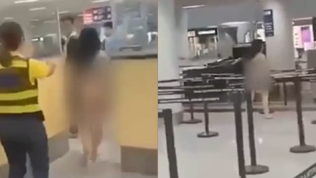 不满在菲逾期逗留被罚款 越南女裸身大闹机场
