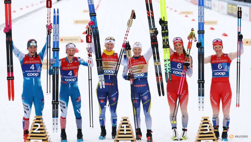 Cross-Country Skiing-Ice-cool Klaebo takes team sprint gold for Norway, Sweden win women's race