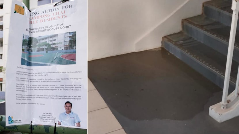 'Unbearable' screams, urine pools at Bedok North block among reasons residents want football court closed or removed