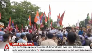 Thousands of police deployed across New Delhi ahead of mass protest over voter roll