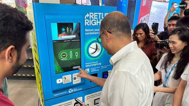 全岛设1070台饮料瓶罐回收机 逾九成组屋居民步行5分钟可达