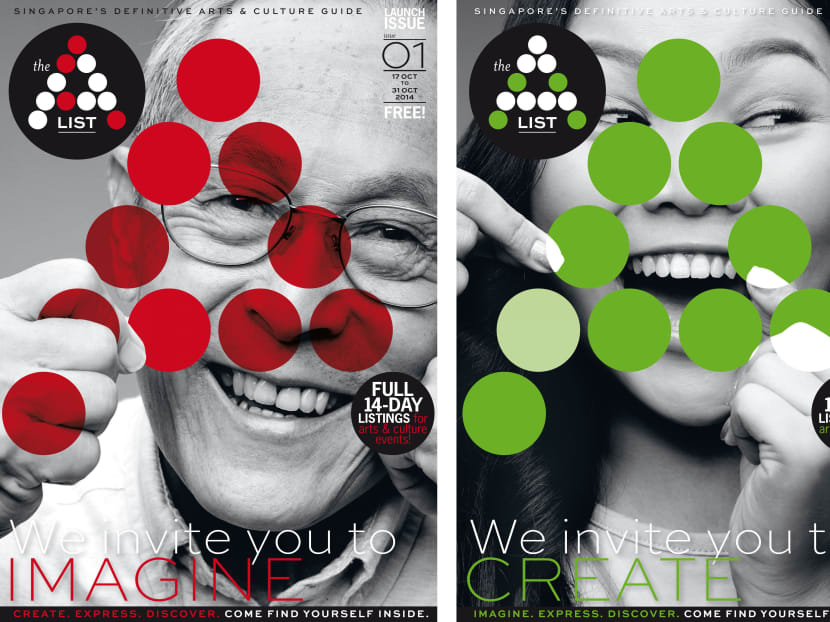 Two of four alternate covers of The A List, featuring Cultural Medallion 2014 recipient Chong Fah Cheong (left) and Young Artist Award 2014 recipient Siti Khalijah Zainal.