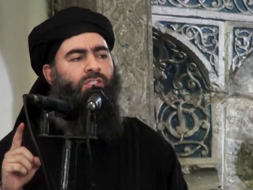 This file image made from a video posted on a militant website on July 5, 2014, shows the leader of the Islamic State group, Abu Bakr al-Baghdadi, delivering a sermon at a mosque in Iraq. Photo: AP