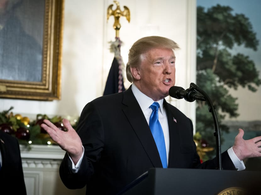 United States President Trump on Wednesday (Dec 6) formally recognised Jerusalem as the capital of Israel, reversing nearly seven decades of American foreign policy and setting in motion a plan to move the United States Embassy from Tel Aviv to the fiercely contested Holy City. Photo: THE NEW YORK TIMES United States President Trump on Wednesday (Dec 6) formally recognised Jerusalem as the capital of Israel, reversing nearly seven decades of American foreign policy and setting in motion a plan to move the United States Embassy from Tel Aviv to the fiercely contested Holy City. Photo: THE NEW YORK TIMES