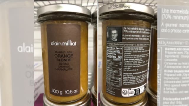 疑含玻璃碎片 食品局下令召回一款橙子果酱