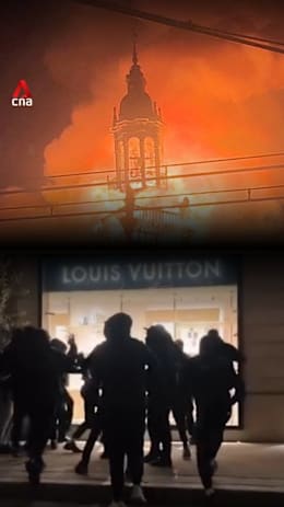Historic clock tower collapses, luxury stores looted as French protests escalate