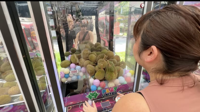 #trending: Video of durian claw machines goes viral, but some netizens sceptical about chances of winning