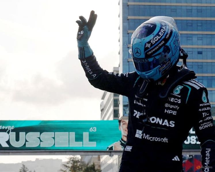 Russell takes pole position for Azerbaijan GP after championship leader Antonelli crashes