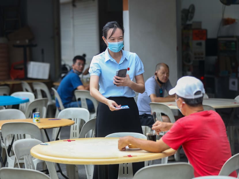 The Workers' Party's Ms Nicole Seah meeting residents in Bedok North during a walkabout with the party’s East Coast GRC team on July 1, 2020. The Workers' Party's Ms Nicole Seah meeting residents in Bedok North during a walkabout with the party’s East Coast GRC team on July 1, 2020.
