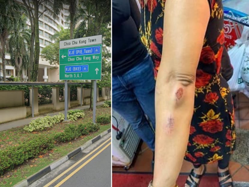 A walkway on Choa Chu Kang Drive where an alleged racist attack took place along a walkway on May 7, 2021. A walkway on Choa Chu Kang Drive where an alleged racist attack took place along a walkway on May 7, 2021.