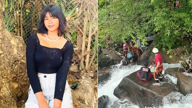 缅甸14岁女网红瀑布自拍 坠河卡岩缝活活淹死