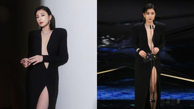 【金马59】贾静雯礼服深V至腰　美照被设计师转发