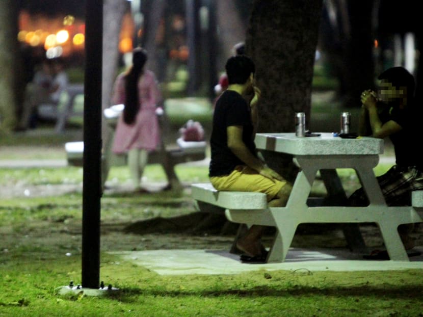 Park users drinking alcohol at East Coast Park. TODAY file photo
