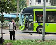 Six passengers injured after chain collision involving three public buses in Yishun