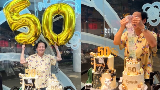 周崇庆庆祝50岁生日　李国煌定制蛋糕藏惊喜！