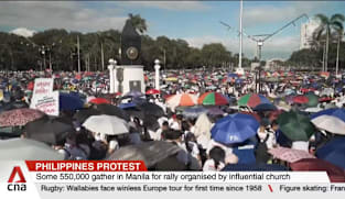 Philippines protest: About 550,000 people gather in Manila for rally organised by influential church 