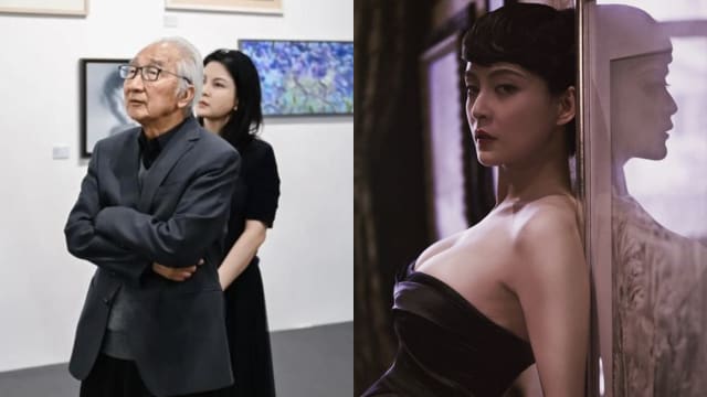 90岁油画大师携嫩妻观展　女方遭起底为小44岁演员