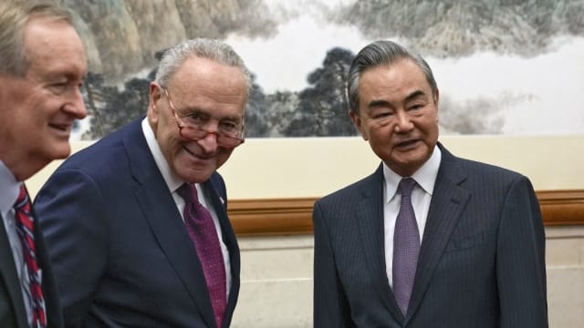 中国外长王毅同访华美国参议院多数党领袖会面