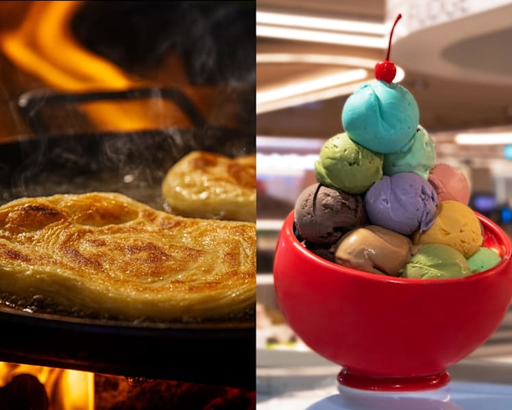 Swensen’s at Changi Airport has a supper buffet with free-flow prata, satay, nasi lemak, ice cream and more for S$29