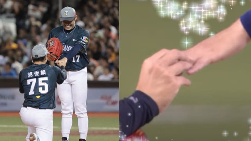 Straight Taiwanese Baseball Star Proposes To Married Teammate During A Game Straight Taiwanese Baseball Star Proposes To Married Teammate During A Game