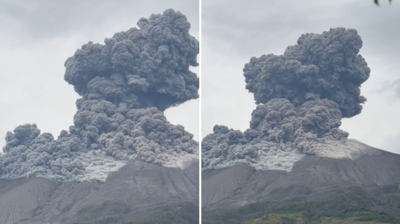 菲律宾坎拉翁火山喷发 火山灰柱直冲2000多米