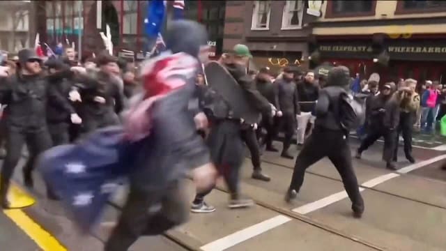 澳洲多个城市爆发反移民示威活动