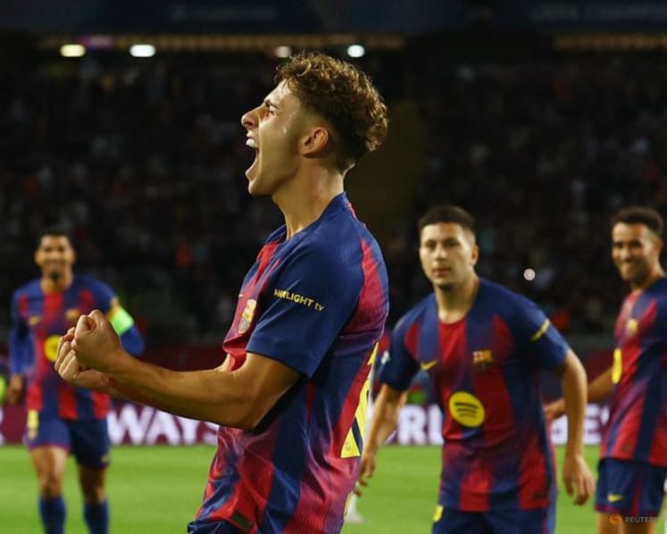 Fermin hat-trick inspires Barcelona to 6-1 rout of Olympiacos