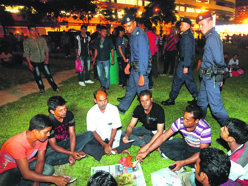 Police officers were present to ensure compliance with alcohol restrictions. Photo: Ernest Chua