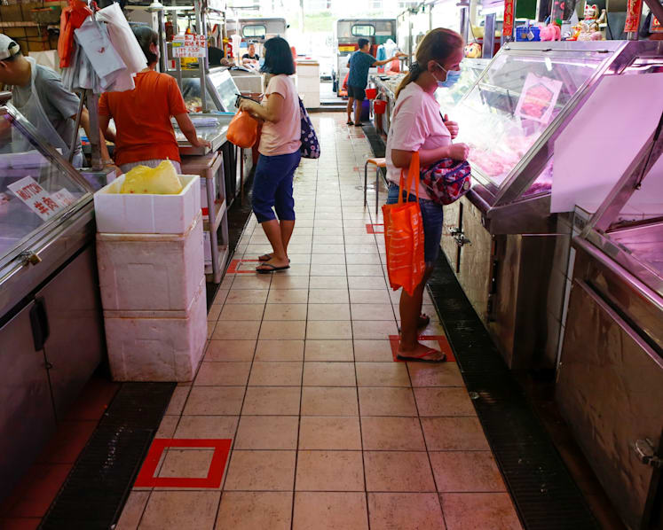Queue markings at markets part of new COVID-19 safe distancing measures: NEA
