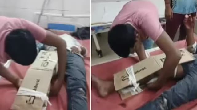 印度男子车祸骨折送院 医院用纸皮当夹板惹议
