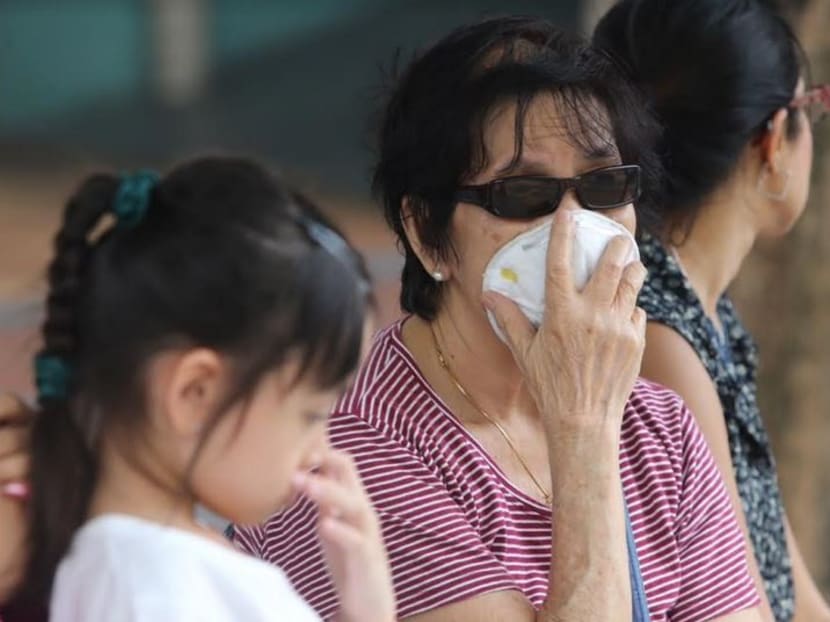 NEA said it was "slightly hazy" in Singapore on Thursday, with the 24-hour Pollutant Standards Index (PSI) reading falling in the Moderate range of between 75 and 87 at 7pm.